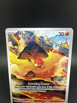 Pokemon TCG Magby Rare Holo Card 186/182 Sv04: Paradox Rift Illustration NM - Image 2