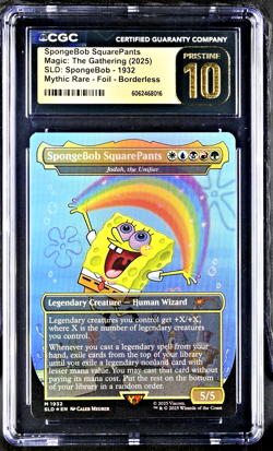 Spongebob Squarepants #1932 Rainbow Foil - MTG Secret Lair - CGC Pristine 10 - Image 1