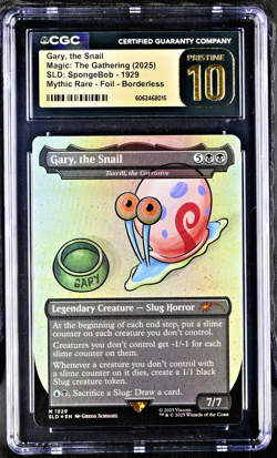 Gary, the Snail #1929 Rainbow Foil - MTG Secret Lair Spongebob - CGC Pristine 10 - Image 1