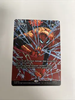 Tangle Borderless Nonfoil Spiderman MTG Miscut - Image 1