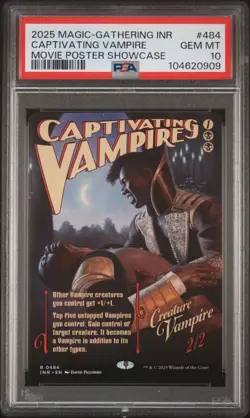 2025 MTG INNISTRAD REMASTERED MOVIE POSTER SC #484 CAPTIVATING VAMPIRE PSA 10 - Image 1