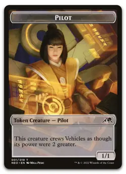 Pilot Token #1 (LP) Kamigawa Neon Dynasty NEO Magic MTG - Image 1