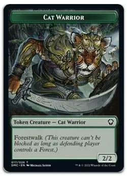 Cat Warrior Token #17 (NM) Dominaria United DMC Magic MTG - Image 1