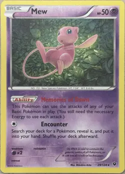 Mew XY Fates Collide 29/124 Holo Rare 2016 Pokemon TCG Near Mint - Image 1