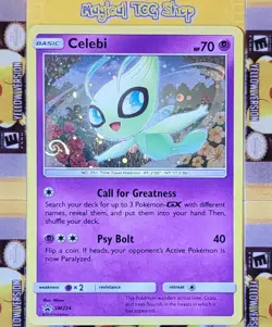 Pokemon Celebi Sun & Moon Black Star Promo SM224 Cosmos Holo Swirl - Image 1