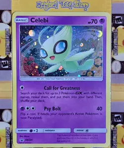 Pokemon Celebi Sun & Moon Black Star Promo SM224 Cosmos Holo Swirl - Image 4