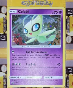 Pokemon Celebi Sun & Moon Black Star Promo SM224 Cosmos Holo Swirl - Image 5