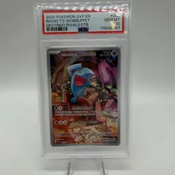 Pokemon Destined Rivals Team Rocket's Wobbuffet Black Star Promo 203 PSA 10 - Image 1