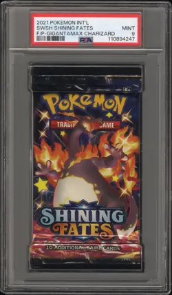 2021 Pokemon INT'L Shining Fates Foil Booster Pack Charizard Art PSA 9 Mint - Image 1