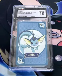 2019 Pokemon Korean Playing Cards Point Salad Eevee Edition Vaporeon CGC 10 - Image 1
