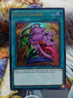 Yugioh Pot of Desires Ultra Rare CT14-EN004 Near Mint - Image 1
