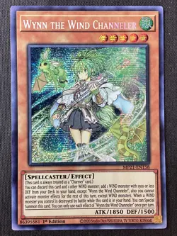 Yugioh #MP21-EN158 Wynn the Wind Channeler 1st Edition Prismatic Secret Rare LP - Image 1