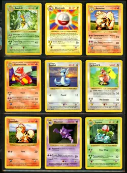 1999 Pokemon BASE SET SHADOWLESS Edition NEAR COMPLETE Non Holo Cards Lot RARE + - Image 2