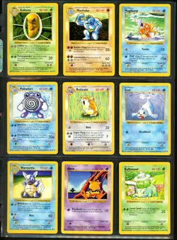 1999 Pokemon BASE SET SHADOWLESS Edition NEAR COMPLETE Non Holo Cards Lot RARE + - Image 3