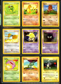 1999 Pokemon BASE SET SHADOWLESS Edition NEAR COMPLETE Non Holo Cards Lot RARE + - Image 4