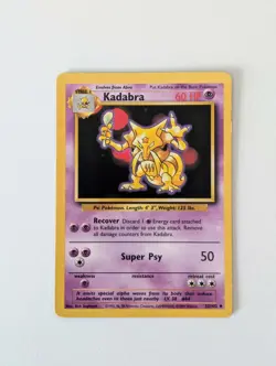 Pokemon Card WOTC Kadabra 32/102 Base Non-holo Uncommon Unlimited 1999 - LP - Image 1