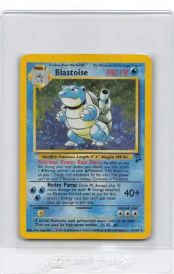 Blastoise 2/130 - Holo Rare - Base Set 2 - VINTAGE WOTC Pokemon Card - HP/DMG - Image 1