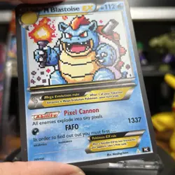 Mending Clown Fan Art Card Pixel Series - M Blastoise EX - Image 3