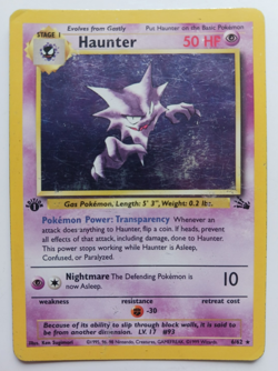 Haunter Pokemon Card 1st Edition Holo WOTC 6/62 Fossil Set Rare Vintage 1999 MP - Image 1