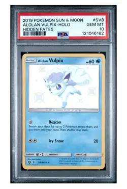 PSA 10 Alolan Vulpix SV8/SV94 Hidden Fates Baby Shiny Holo Graded Pokemon Card - Image 1