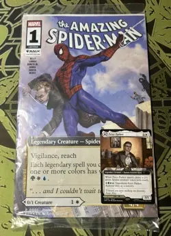NYCC 2025 exclusive MTG Peter Parker Amazing Spider-man MARVEL COMIC & CARD - Image 1