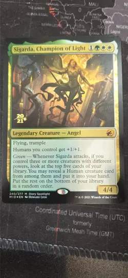 MtG Sigarda Champion of Light Foil Prerelease Promo - Image 1