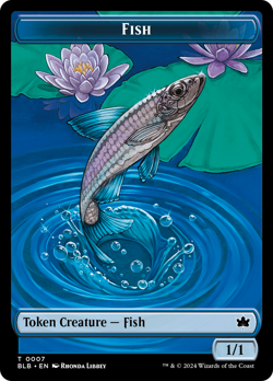 FISH TOKEN x4 mtg NM Bloomburrow - Image 1