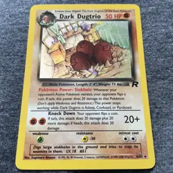 Team Rocket Pokemon TCG WOTC Card Dark Dugtrio Holo SWIRL 6/82 NM/LP - Image 1