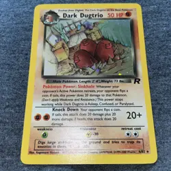 Team Rocket Pokemon TCG WOTC Card Dark Dugtrio Holo SWIRL 6/82 NM/LP - Image 2