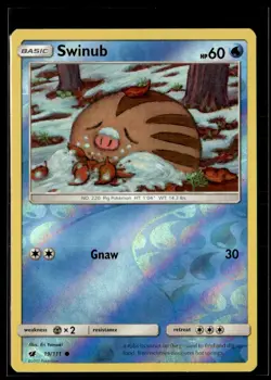 2017 Sun & Moon - Crimson Invasion - Reverse Holo 1 Swinub Basic/Common #19 - Image 1