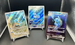 2023 Pokemon Squirtle, Wartortle, & Blastoise EX Scarlet & Violet 151 IR/SIR Set - Image 1