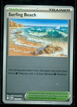 Pokemon SURFING BEACH 129/132 - Mega Evolution - Rev Holo - MINT - Image 1