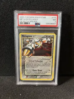 Pokemon 2005 EX Delta Species Gold Star #113 Metagross-Holo PSA 7 - Image 1