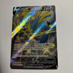 Pokemon TCG - Zacian V Sword & Shield Base Set (195/202) Holo Full Art NM/M - Image 1