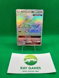 Pokemon TCG Blacephalon GX 219/214 Lost Thunder Rainbow Secret Rare DMG - Image 1