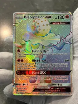 Pokemon TCG Blacephalon GX 219/214 Lost Thunder Rainbow Secret Rare DMG - Image 3