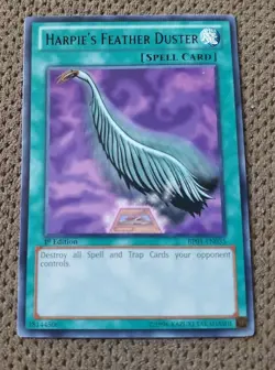 1x YuGiOh Harpie's Feather Duster Black Rare 1st edition BP01-EN035 NM - Image 1