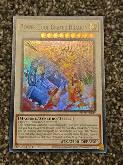 Yugioh Power Tool Braver Dragon POTE-EN097 Super Rare 1st Ed NM - Image 1