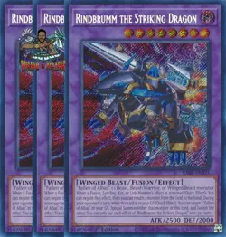 Yugioh! 3x Rindbrumm the Striking Dragon RA02-EN025 Secret Rare 1st Ed NM - Image 1