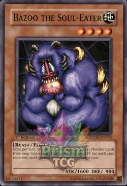 1st Ed Bazoo the Soul-Eater SDDE-EN008 Yugioh - Image 1