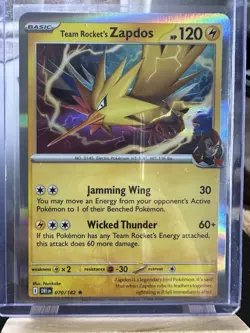 Pokemon TCG Team Rocket's Zapdos Holo Card 070/182 Destined Rivals NM - Image 3