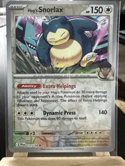Pokemon TCG Journey Together Hop's Snorlax Reverse Holo Card 117/159 NM - Image 2