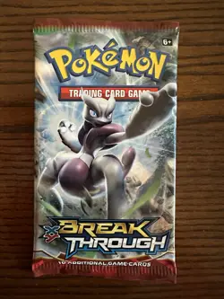 XY BREAKthrough [10 card] Booster Pack x1 (Mega Mewtwo X Art) Pokemon TCG - Image 1