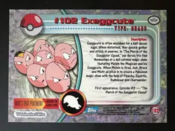 Exeggcute Pokemon Topps 1999 TV Animation Edition #102 Vintage Card - Image 2