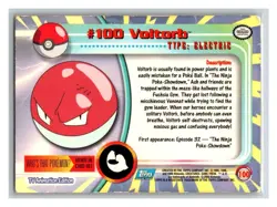 Voltorb Pokemon Topps 1999 TV Animation Edition #100 Vintage Card - Image 2