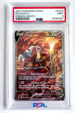 2023 SWSH Pokemon Crown Zenith FA Entei v GG36 PSA 9 - Image 1