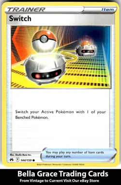 Pokemon TCG Crown Zenith Switch #144/159 Common Trainer - Image 1