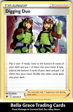 Pokemon TCG Crown Zenith Digging Duo #126/159 Uncommon Trainer - Image 1