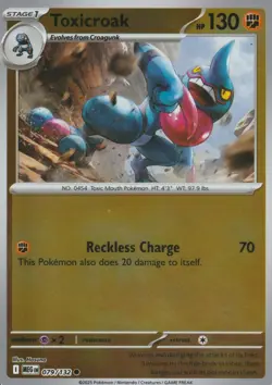 POKEMON - TOXICROAK - 079/132 - MEGA EVOLUTION - REVERSE HOLO - Image 1