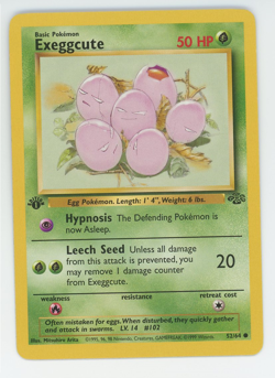 Exeggcute 52/64 1st Edition NM LP MP HP DMG Common Jungle Set Pokemon 1999 Card - Image 1